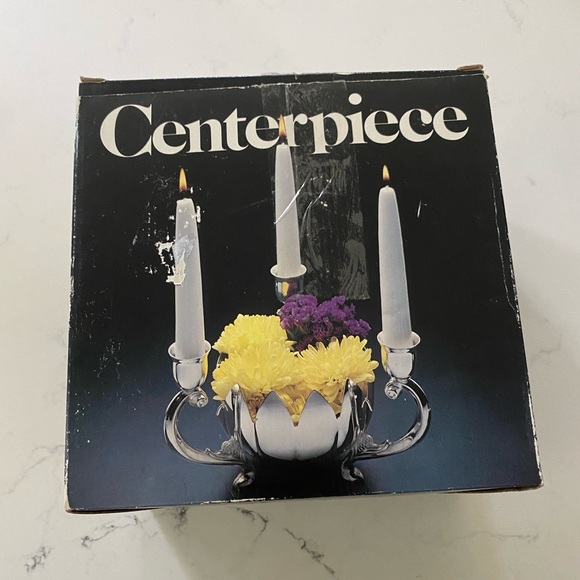 VINTAGE Leonard Silver Plate Lotus Flower Bowl With 3 Candle Holder Centerpiece - Picture 12 of 14